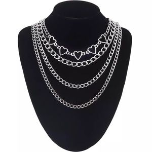 Bundle of 4 silver chain necklaces